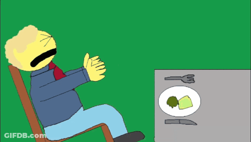 Cartoon Frog Breaking Eggs On Blue Surface GIF