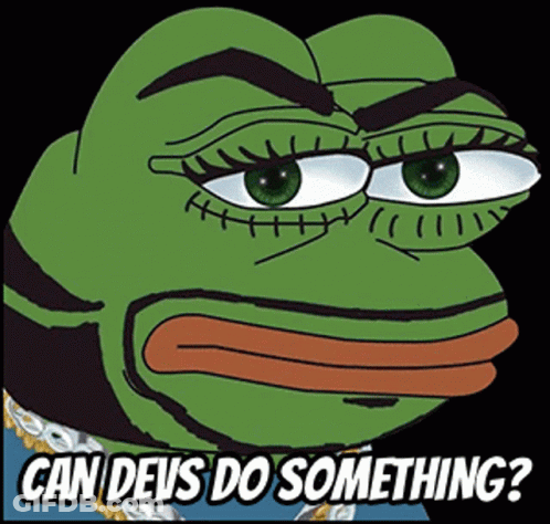 Cartoon Frog Can Devs Do Something GIF