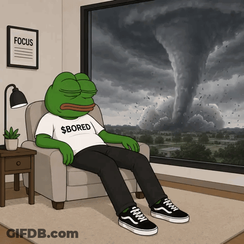 Cartoon Frog In Bored Shirt Sitting In Chair GIF