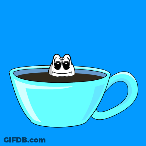Cartoon Frog In Cup Of Coffee Good Morning GIF