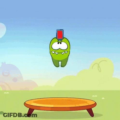 Cartoon Frog Jumping Over Table GIF