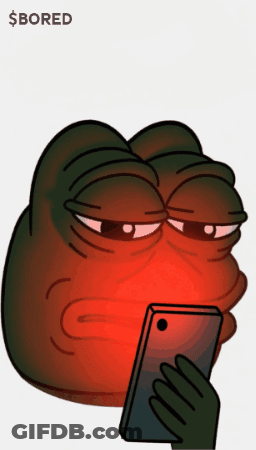 Cartoon Frog Looking At Cell Phone Bored GIF