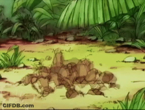 Cartoon Frog Lying In Jungle GIF