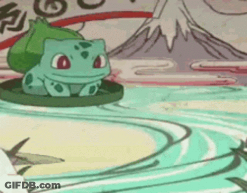 Cartoon Frog On Leaf In Water GIF