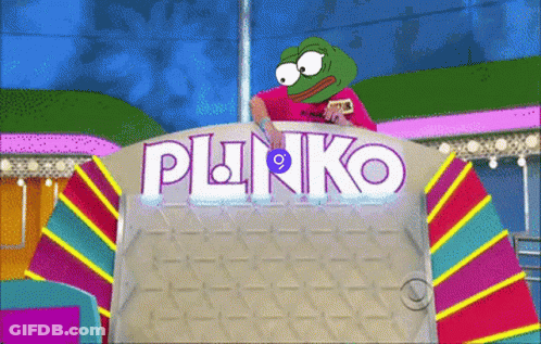Cartoon Frog Playing Plinko GIF