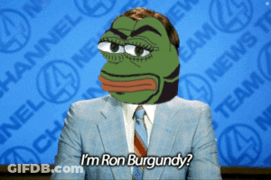 Cartoon Frog Saying I'm Ron Burgundy GIF