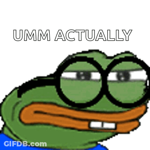 Cartoon Frog Wearing Glasses With Umm Actually GIF