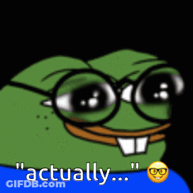 Cartoon Frog With Glasses Saying Actually GIF