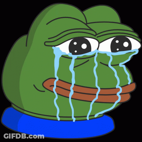 Cartoon Frog With Tears Coming Out Of Its Eyes GIF