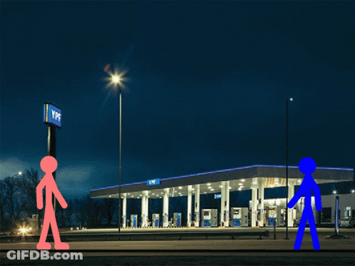 Cartoon Gas Station Explosion GIF
