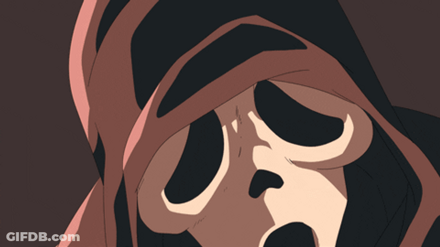 Cartoon Ghost Face Attack GIF