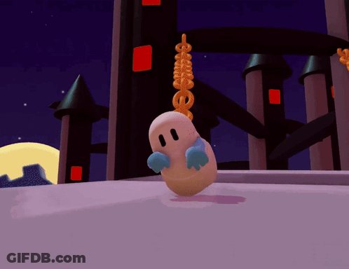 Cartoon Ghost Hanging From Chain GIF