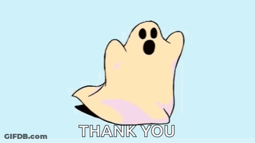 Cartoon Ghost Saying Thank You GIF