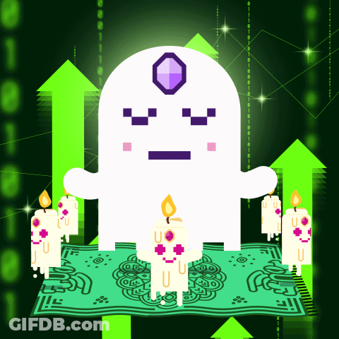 Cartoon Ghost Surrounded By Candles With U GIF
