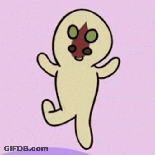 Cartoon Ghost With Brown Face On Purple Background GIF