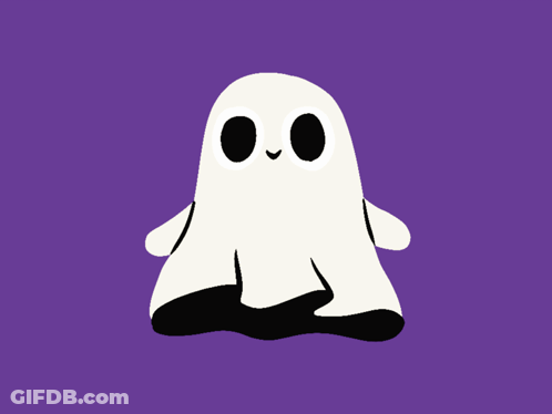 Cartoon Ghost With Heart In Mouth GIF