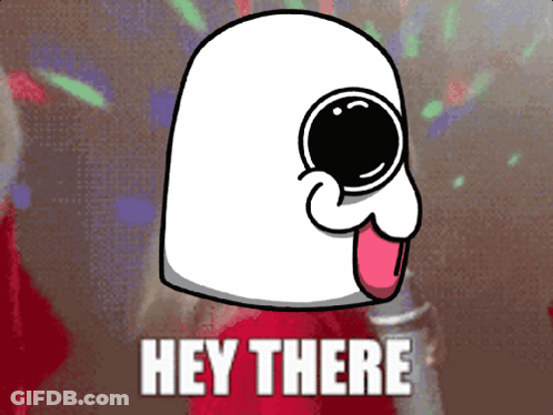 Cartoon Ghost With Tongue Out Hey There GIF