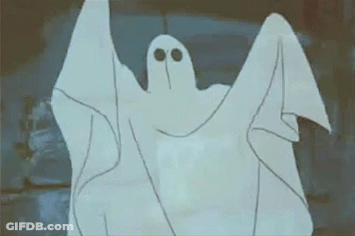 Cartoon Ghost With Wings Flying GIF