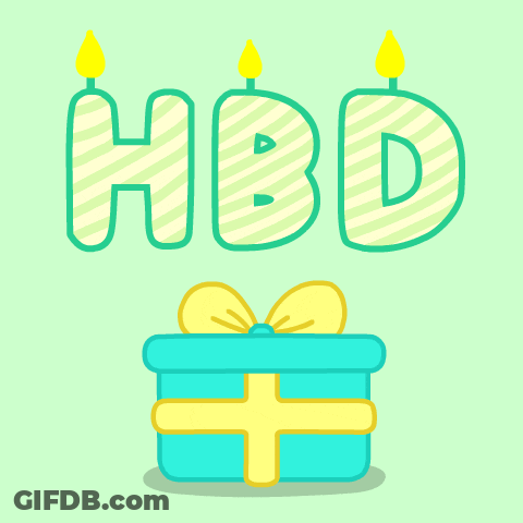 Cartoon Gift Box With HBD GIF