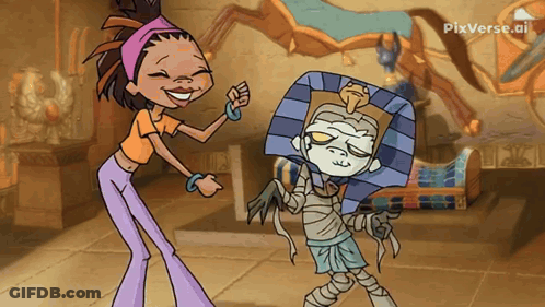 Cartoon Girl And Mummy Pixverse.ai GIF