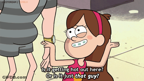 Cartoon Girl Asking Is It Getting Hot Out Here GIF