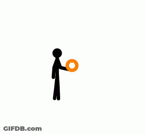 Cartoon Girl At Table With GK Laptop GIF