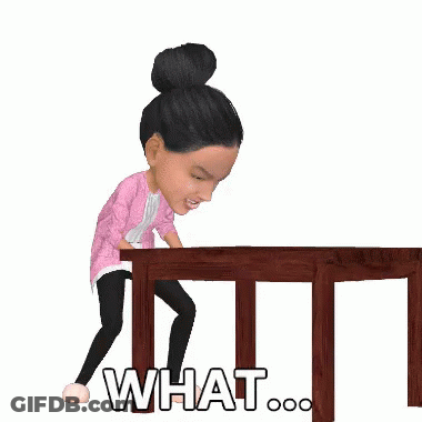 Cartoon Girl At Table With What GIF