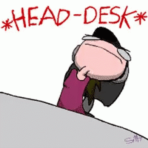 Cartoon Girl Bang Head On Desk GIF
