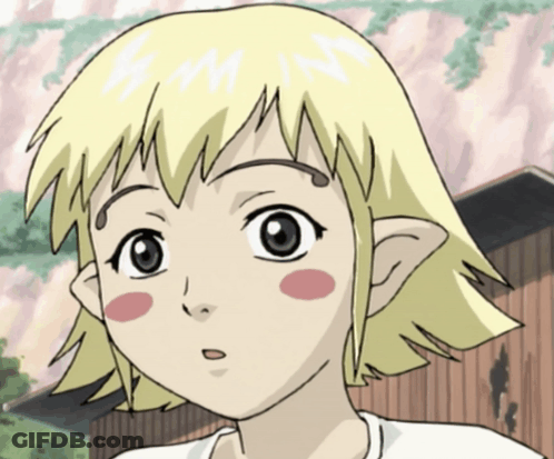 Cartoon Girl Blonde Hair Pink Cheeks Surprised GIF
