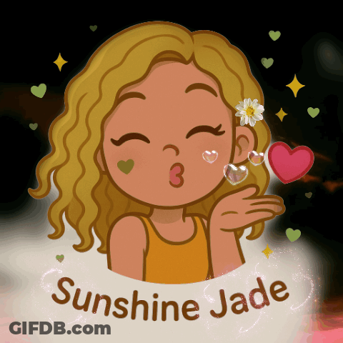 Cartoon Girl Blowing Kiss Sunshine Jade GIF