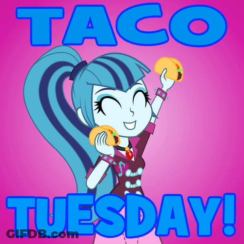 Cartoon Girl Celebrates Taco Tuesday GIF