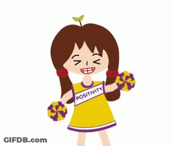 Cartoon Girl Cheering GIF