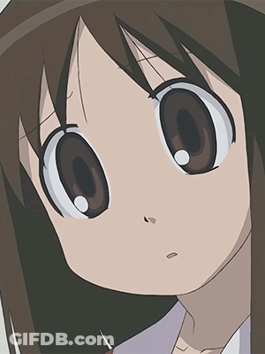 Cartoon Girl Close Up With Big Brown Eyes GIF