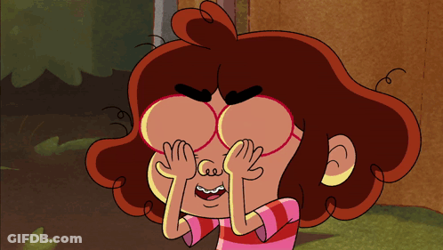 Cartoon Girl Covering Face With Hands GIF