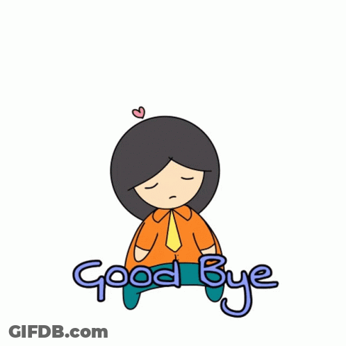 Cartoon Girl Crying Saying Good Bye GIF