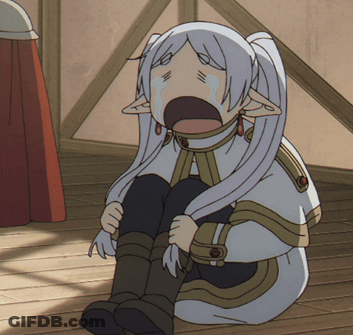 Cartoon Girl Crying With Mouth Open GIF