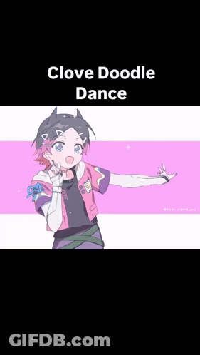 Cartoon Girl Dancing Clove Doodle Dance GIF