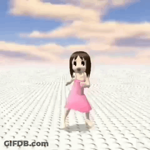 Cartoon Girl Dancing In Pink Dress GIF