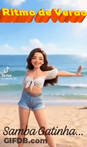 Cartoon Girl Dancing Samba Gatinha GIF
