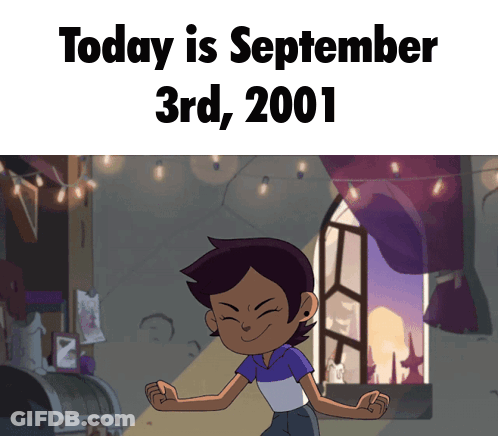 Cartoon Girl Dancing Today Is September 3Rd 2001 GIF