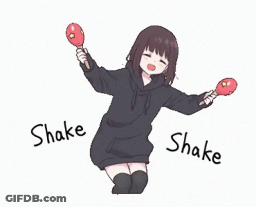 Cartoon Girl Dancing With Two Maracas GIF