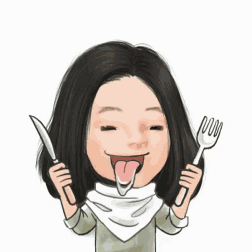 Cartoon Girl Drooling Eating GIF