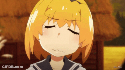 Cartoon Girl Eyes Closed Cross On Head GIF