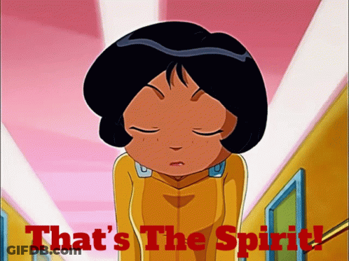 Cartoon Girl Eyes Closed Spirit Below GIF