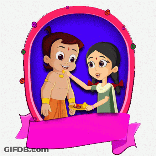 Cartoon Girl Feeding Boy GIF