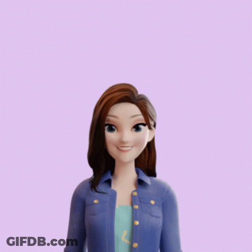 Cartoon Girl Giving Middle Finger To Thank You Banner GIF