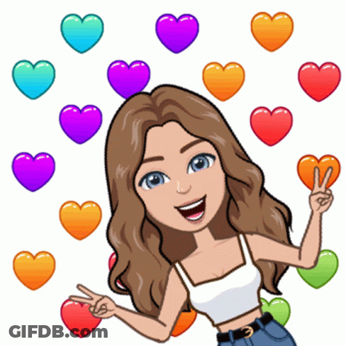 Cartoon Girl Giving Peace Sign GIF