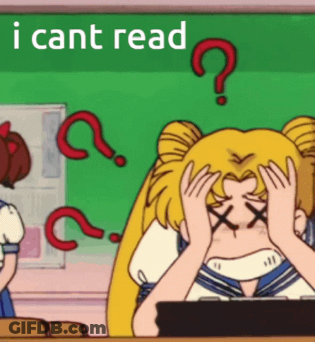 Cartoon Girl Hands On Head Saying I Cant Read GIF