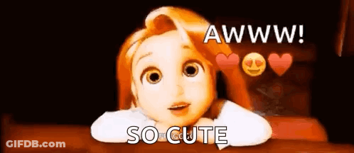 Cartoon Girl Head On Hands Saying Aww So Cute GIF