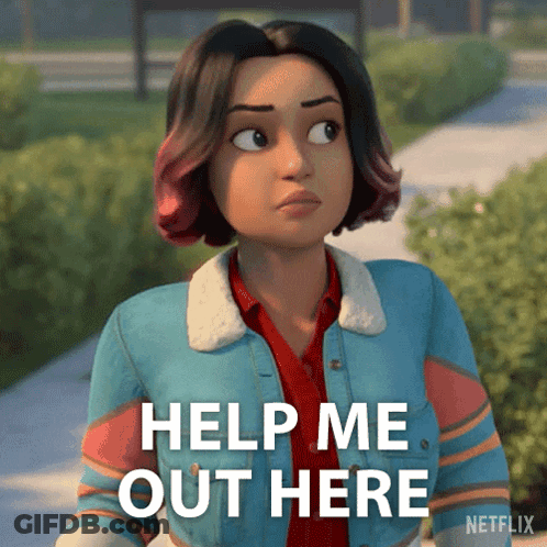 Cartoon Girl Help Me Out Here Netflix Ad GIF